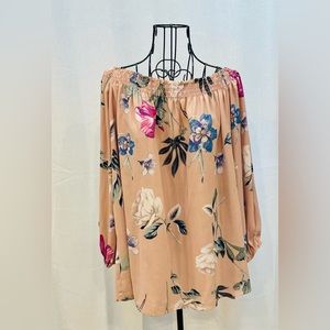 Peach pink off shoulder top